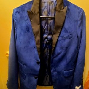 Size 16 Blue Velvet Calvin Klein suit jacket
